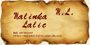 Malinka Lalić vizit kartica